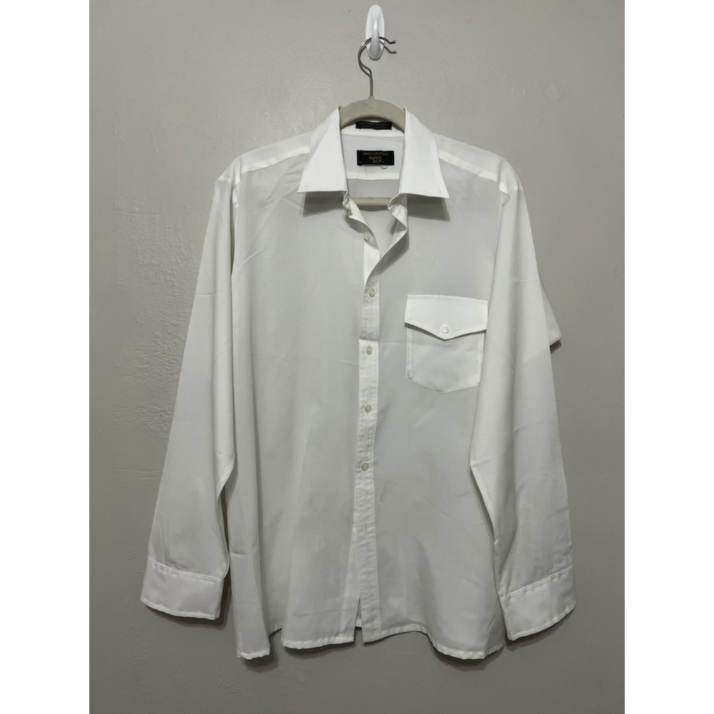 Van Heusen Super Silk‎ Men's Shirt Blue Size 16.5 Short Sleeve